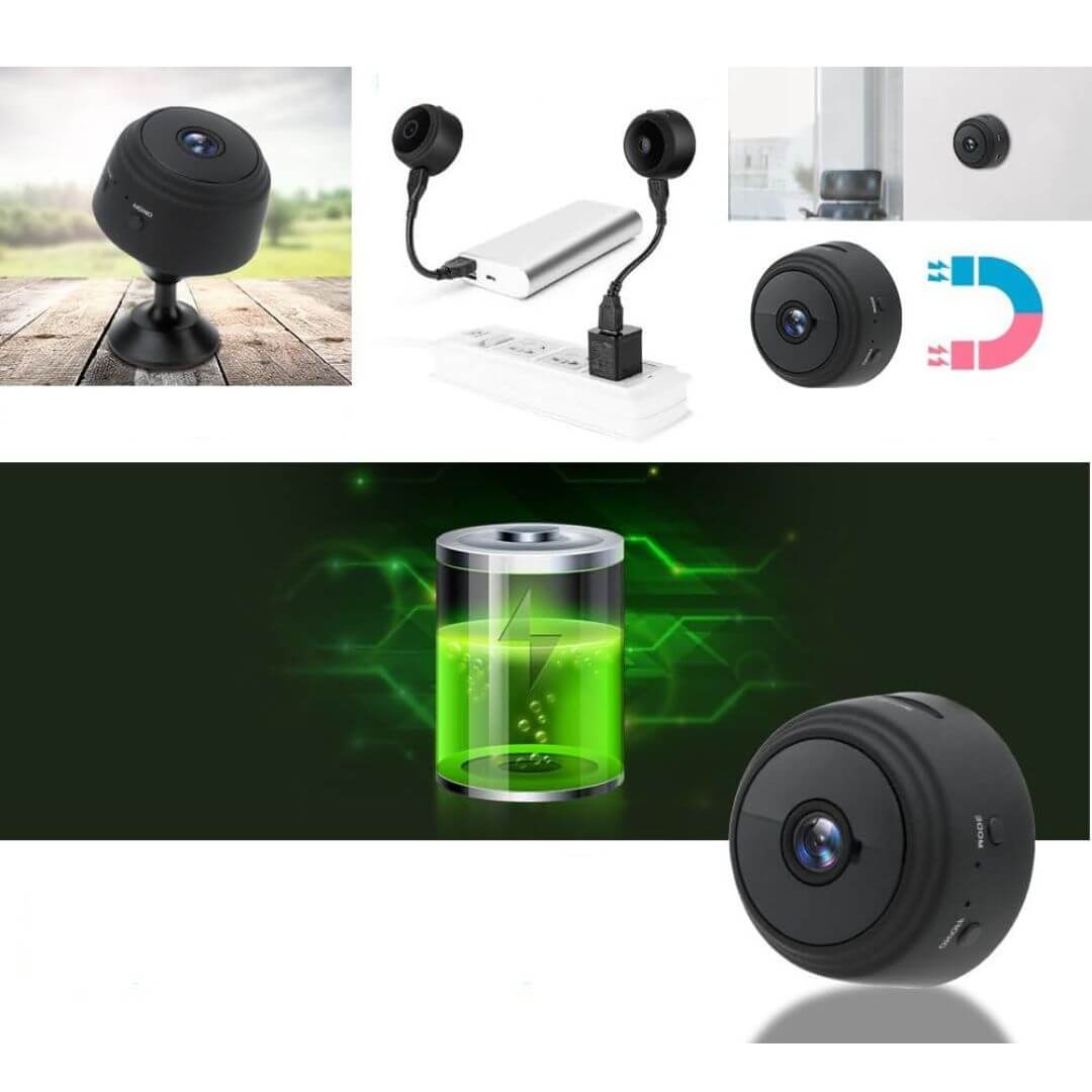 كاميرا مراقبة ذكية صغيرة – واي فاي، تصوير HD، رؤية ليلية
